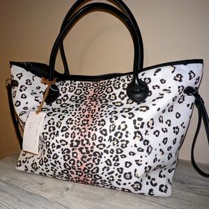 White Leopard Canvas Tote Bag